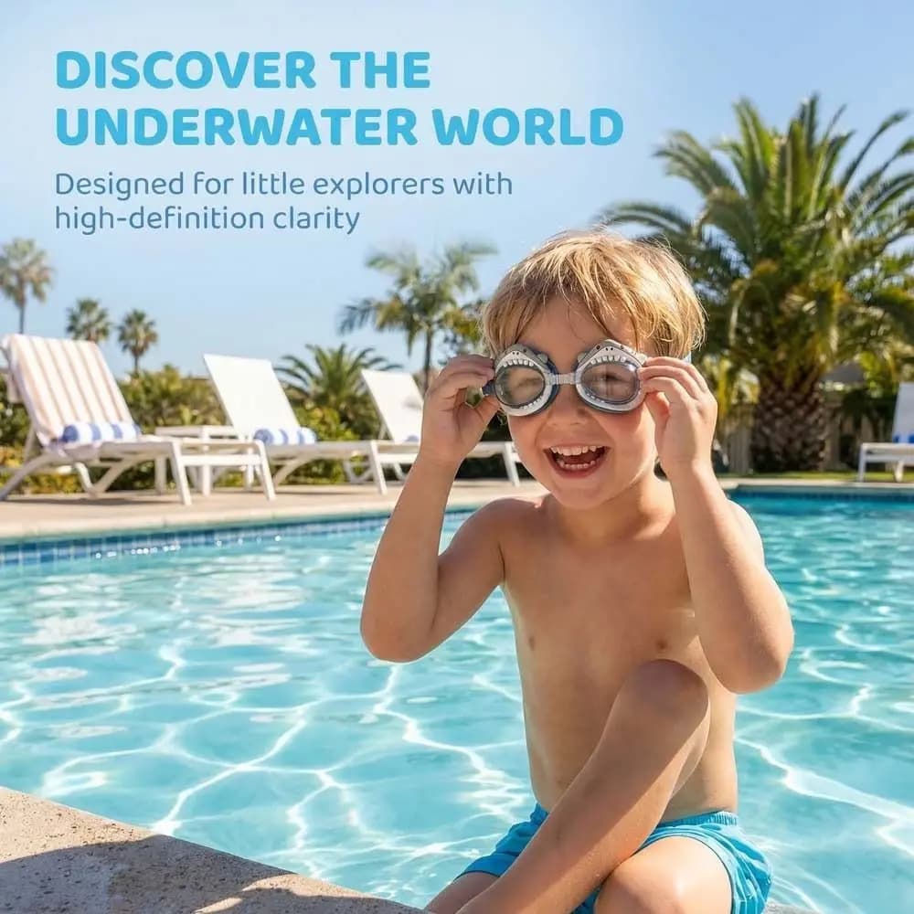 Cartoon Animal Children's Swimming Goggles HD Vision Adjustable Glasses Strap Swimming Goggles Cute HD