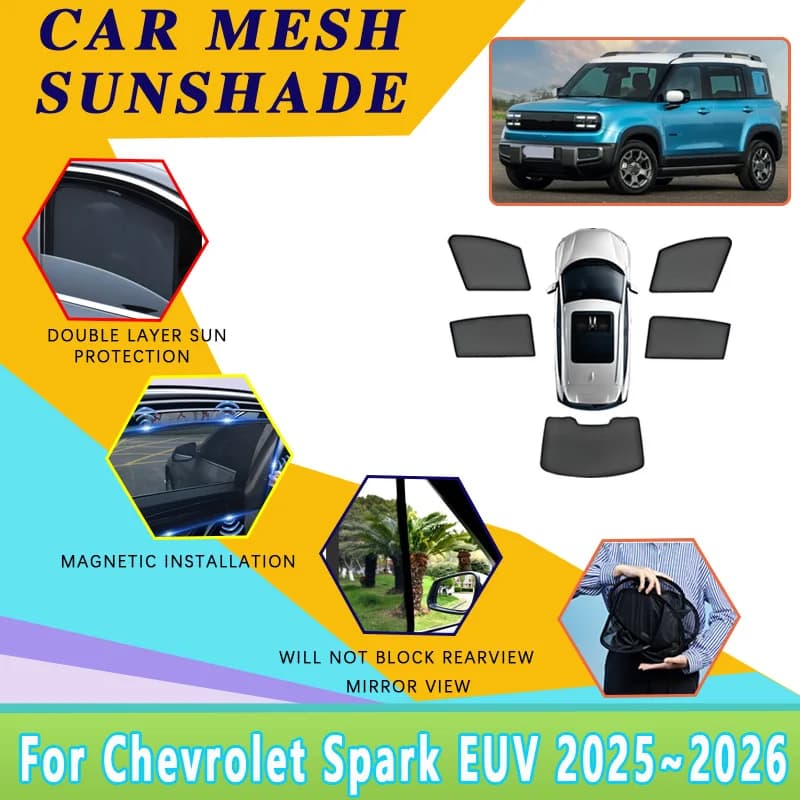 Per Chevrolet Spark EUV Baojun Yep Plus 2025 2026: Tendine Parasole a Rete, Copertura Parabrezza, Protezione UV, Accessori Auto