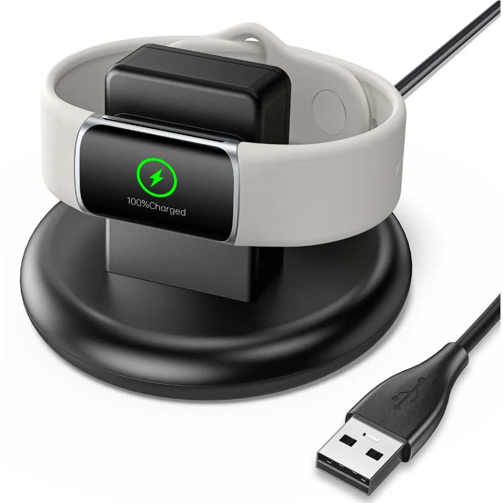 Dock per caricabatterie USB magnetico per Fitbit Charge 5/Charge 6 Caricabatterie Smart Watch Stazione di ricarica rapida per supporto Fitbit Luxe