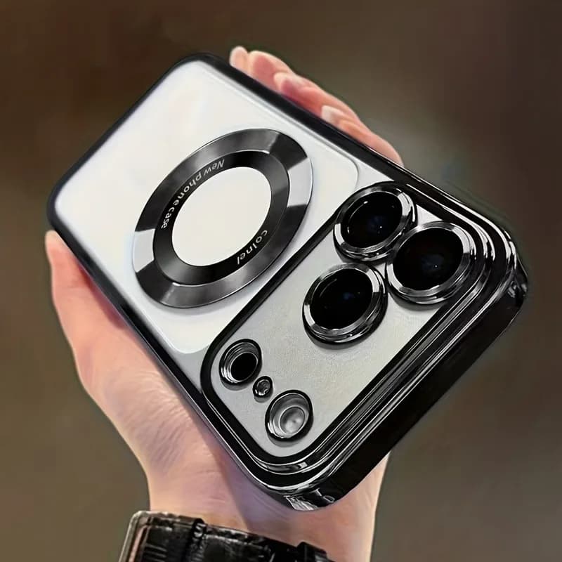 Transparent Magnetic Case for iPhone 17 16 15 14 13 Pro Max 16Pro 17Pro Compatible with Wireless MagSafe Charging