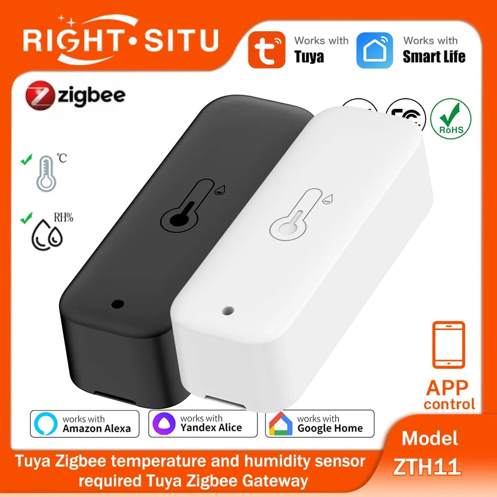 Tuya Sensore di temperatura Zigbee impermeabile Sensore di umidità Igrometro Termometro IP65 Lavoro esterno con Yandex Alexa