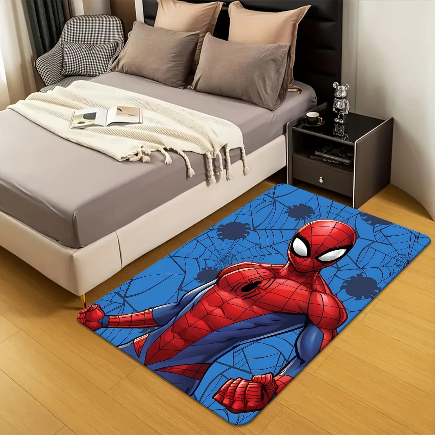 1 tappetino da ingresso Marvel Spring | Tappeto da Soggiorno con Motivo Cartone Animato Spider-Man Vs. Venom | Tappetino Decorativo Natalizio in Materiale Flanella | 1