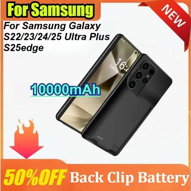 Custodia per caricabatteria Power Bank 10000mAh per Samsung Galaxy S22/23/24/25 Ultra Plus S25edge Custodia per batteria