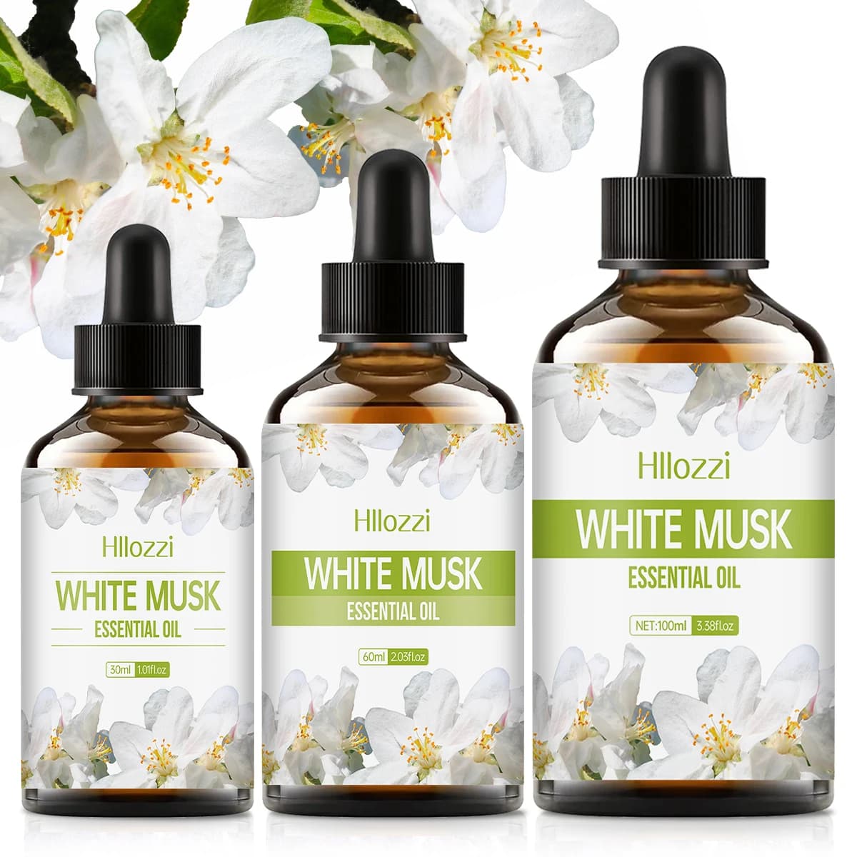 100ml-60ml-30ml MUSCIA BIANCA, Adatto per la cura del corpo e diffusori per aromaterapia, spa, cura dei capelli, prodotti per la casa.