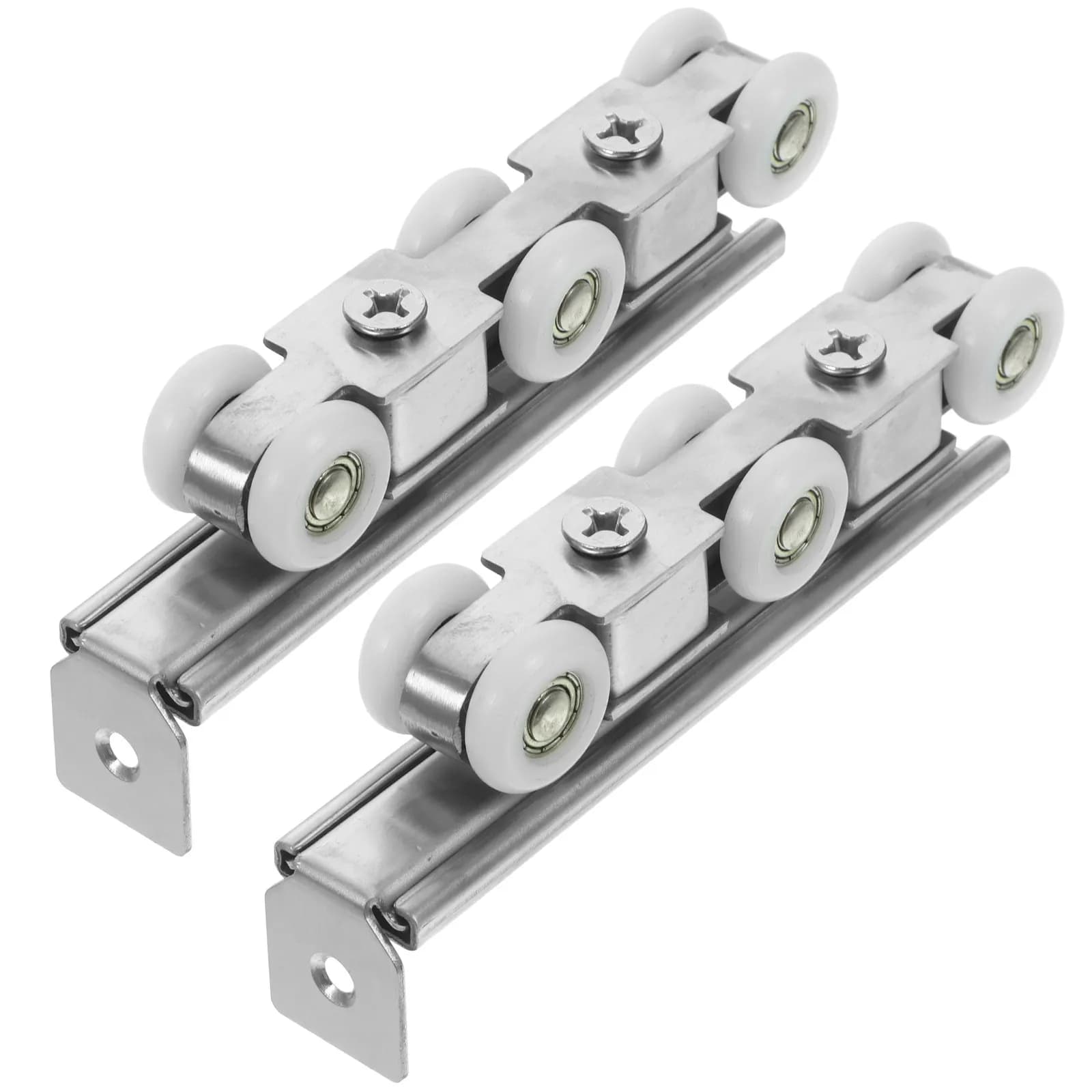 1Pcs Sliding Barn Door Track System Heavy Duty Roller with 6 Wheels Roller Stopper Floor Guide for Kitchen Pantry