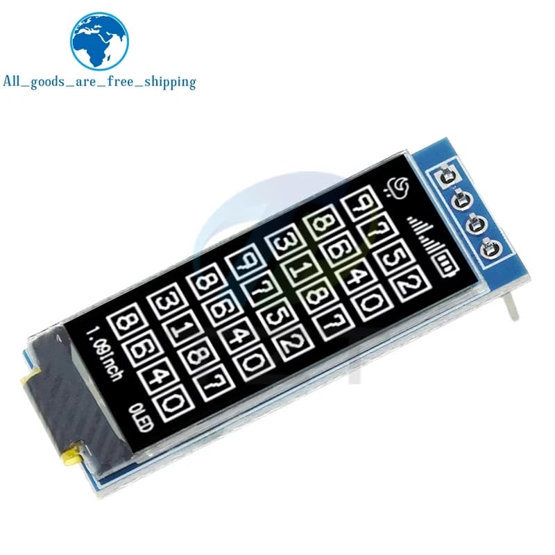 1,09 inch 128x64 OLED display module White SSD1312 I2C 4-pin interface for Arduino Raspberry Pi, low power wide display