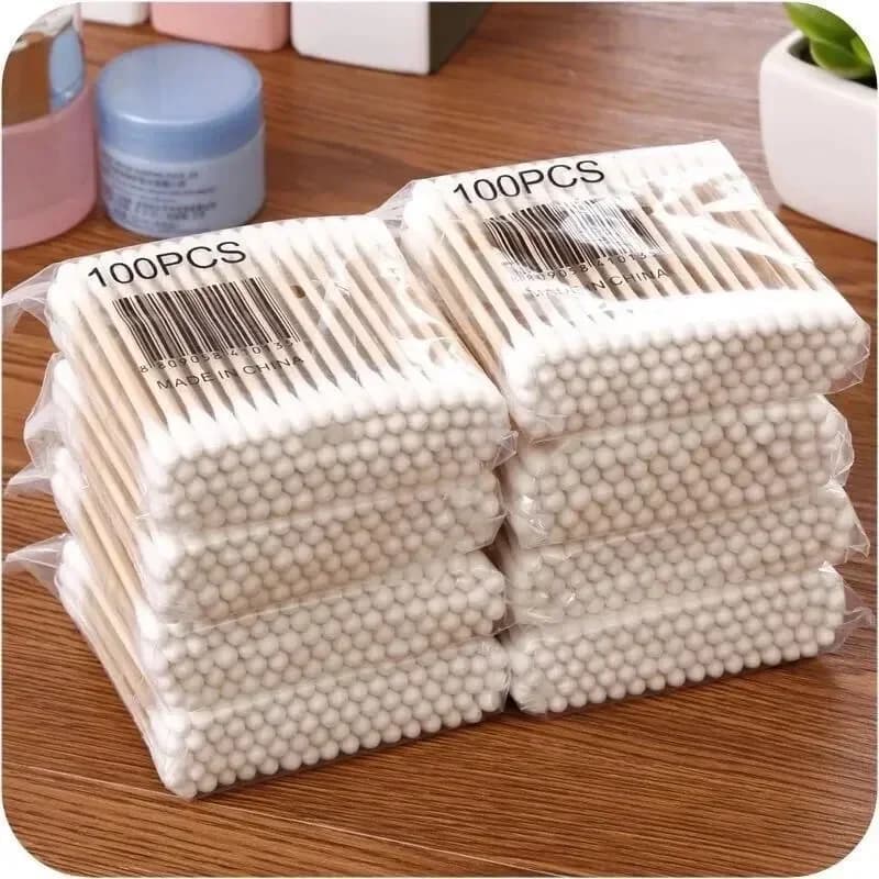 100/500 pz. Bastoncini di cotone a doppia punta per la pulizia di naso e orecchie, strumenti per il trucco femminile, bastoncini per rossetto, bastoncini di cotone per orecchie