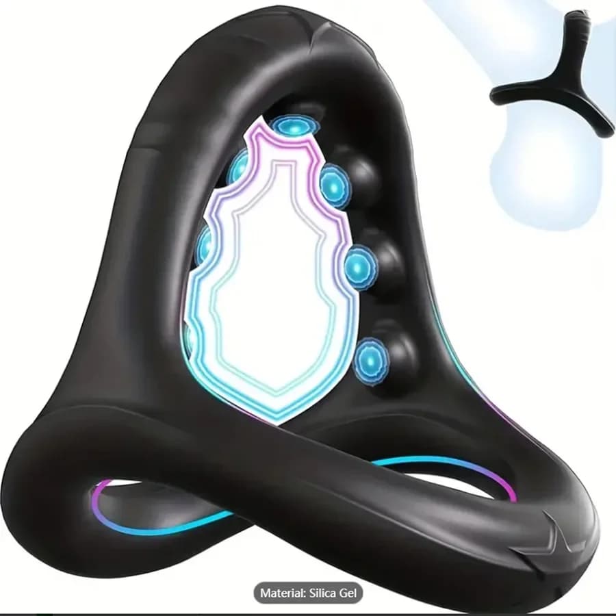 Anelli del pene in silicone Anello del rubinetto Erezione che migliora l'anello del pene triangolare con perline di massaggio Eiaculazione ritardata Giocattoli del sesso per gli uomini