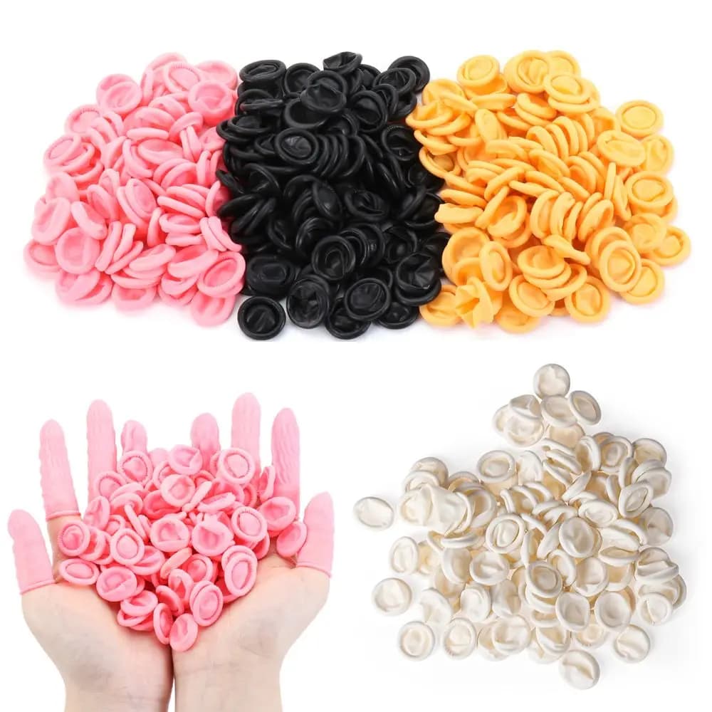100/300PCS antistatico strumento per nail art copertura per le dita usa e getta guanti protettivi per le punte delle dita guanti di gomma per le dita