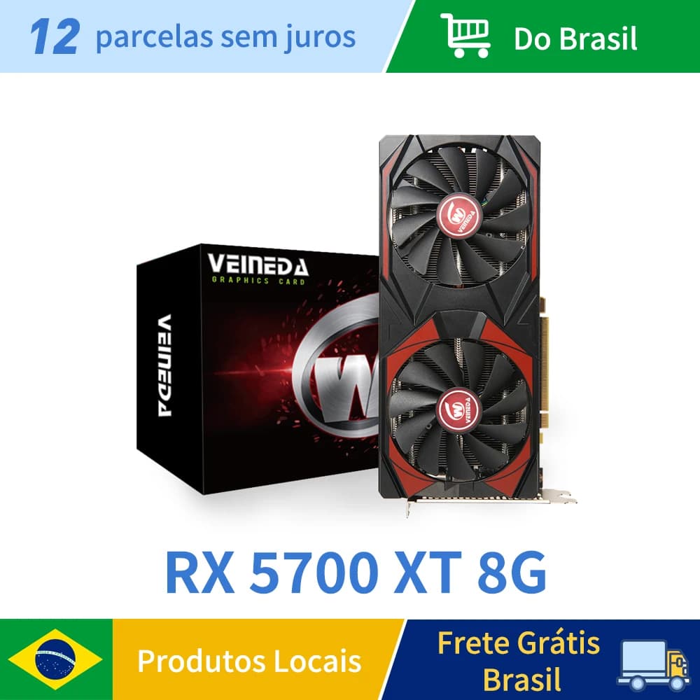 Scheda grafica Veineda RX 5700XT 8GB GPU GDDR6 256Bit 8pin + 6pin 7nm DP * 3 HDMI * 1 Supporto scheda video Desktop CPU placa de video