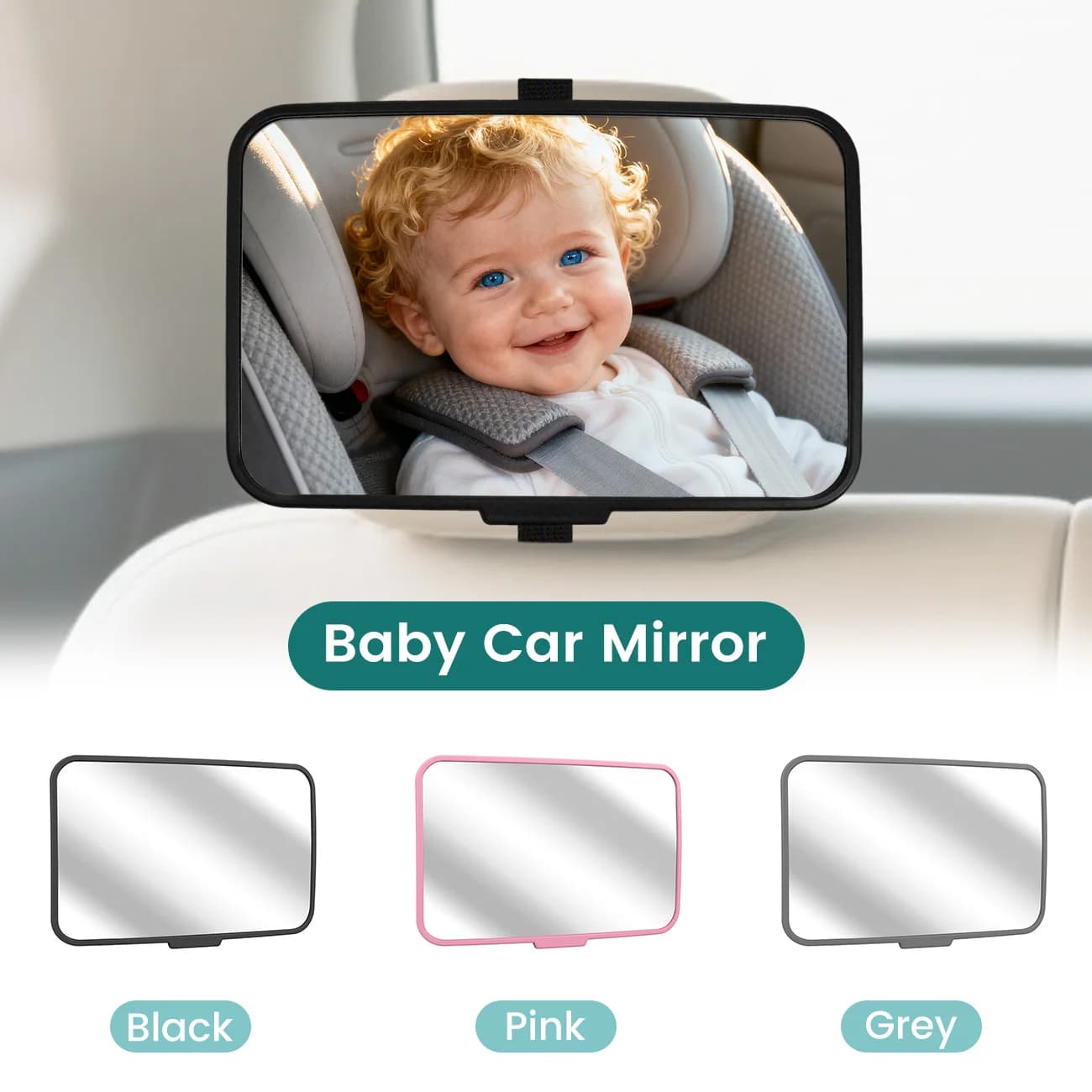 Specchietto Retrovisore per Auto con Ampio Angolo di Visione, Infrangibile, per Bambini, con Fibbia a Sgancio Rapido, Universale
