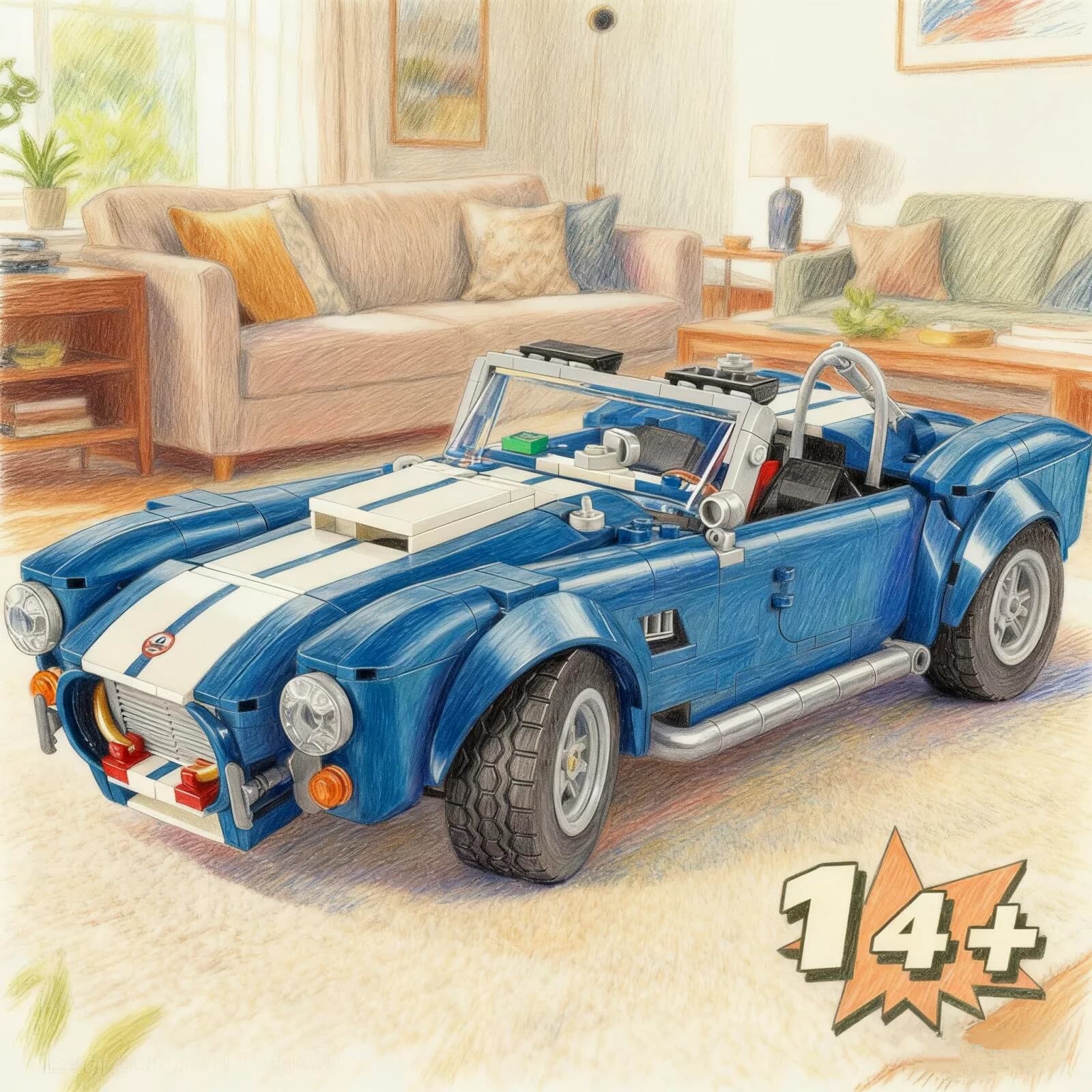 1241 pz Retro Vintage Hypercar Auto Da Corsa Shelby Cobra 427 SC 10357 Building Blocks Modello Di Puzzle Giocattolo Per Il Compleanno Regalo Di Natale