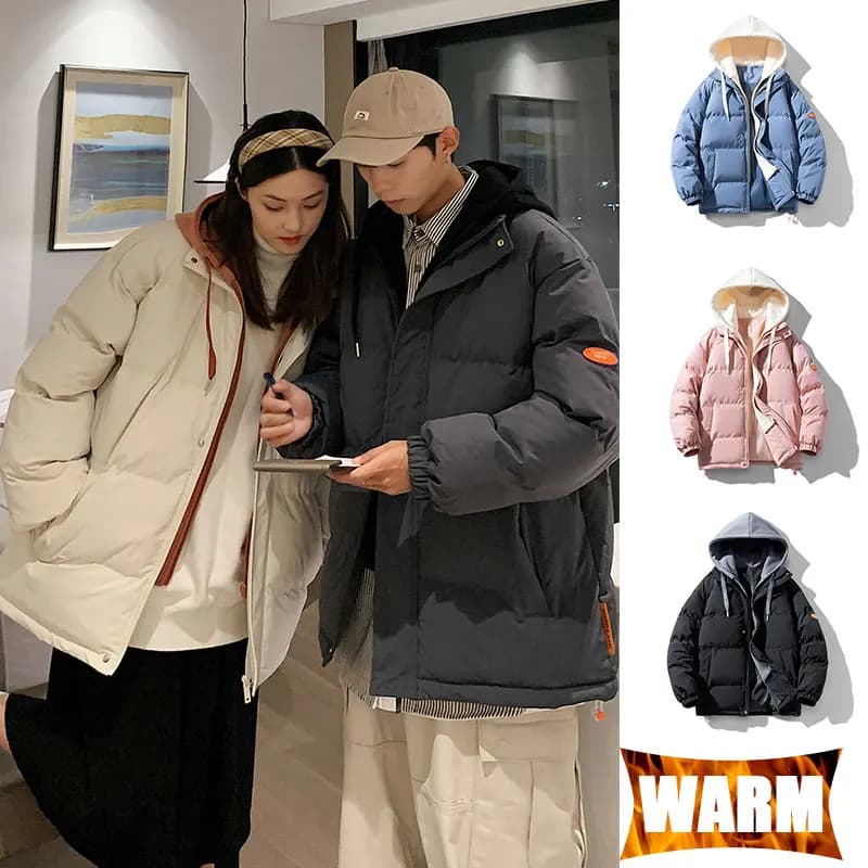 Outdoor Jacket for Couples Hot Coat Solid Color with Hood Waterproof Windproof Sports Casual Outdoor Racing Hiking Winter Hot Jacket