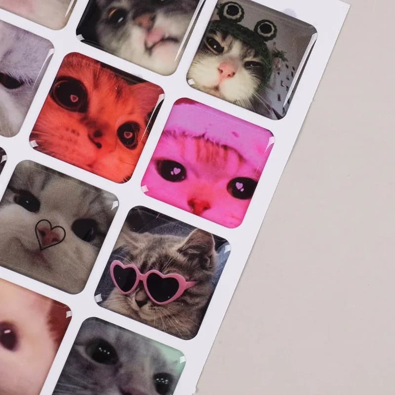 Adesivi Multiuso Kawaii per Scrapbook e Diari, Simpatici Cuccioli e Gatti Colorati, Decalcomanie per Tazze e Cover Telefono, Kit Fai-da-Te Autoadesivo