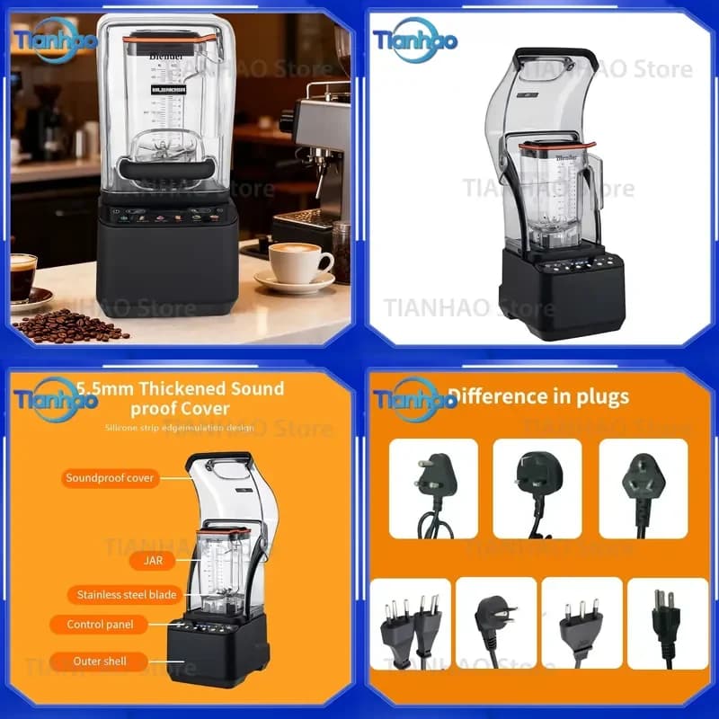 Heavy Duty Ice Blender 2200W for Kitchen Utensils Smoothie and Grain Blender