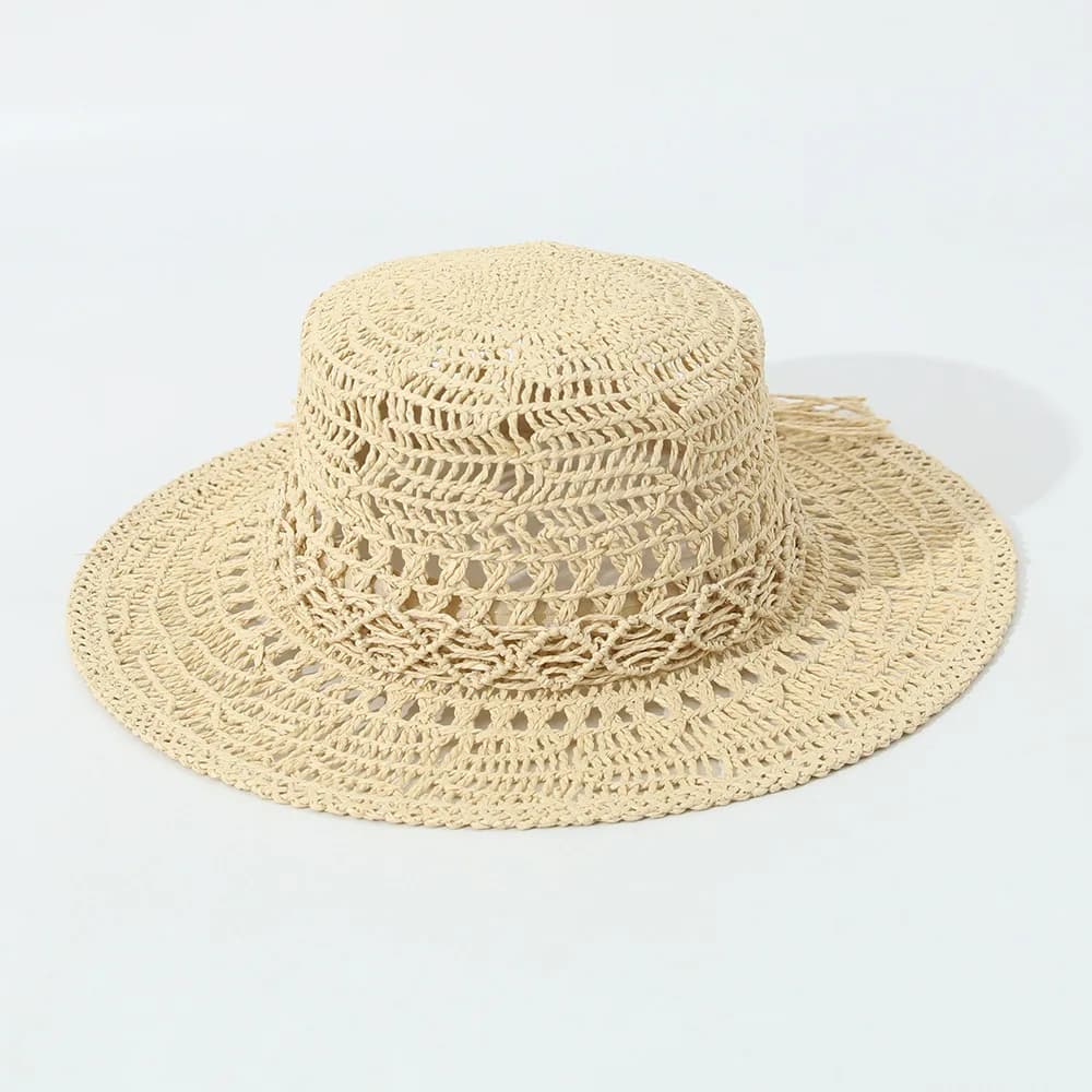 New Fashion Hollow Breathable Sun Hat, Beach Vacation Sun Protection Cap, Street Photo Ins Straw Hat