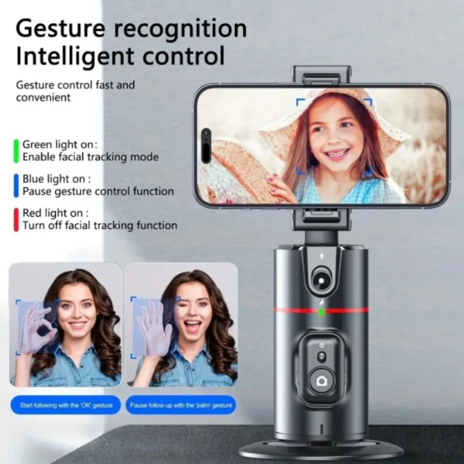 Portable 360 Degree Phone Gimbal Auto Face Tracking Smart Stabilizer Desktop Live Holder For Selfie Vlog Video Recording
