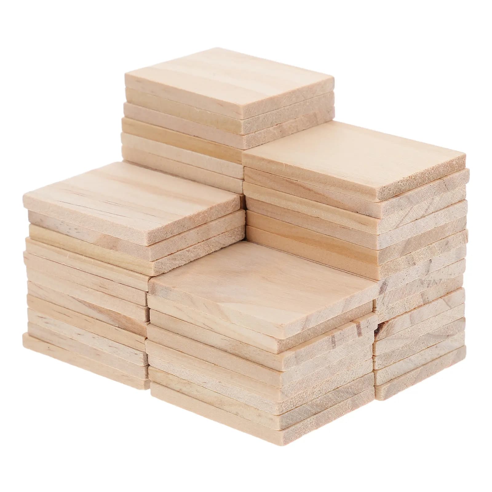 50 Pezzi di Legno Rettangolari Non Finiti, Blocchi Lisci per Artigianato Fai-da-Te, Pittura, Incisione, Decorazione e Costruzione di Targhe
