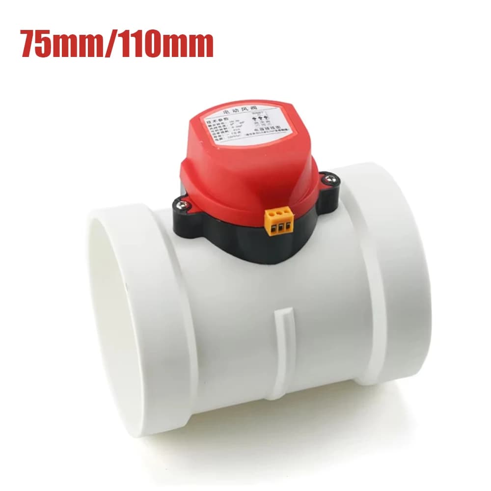 Serranda aria motorizzata in plastica ABS 220V 75MM/110MM Regolatore del volume del condotto della valvola di ritegno in PVC per tubo di ventilazione