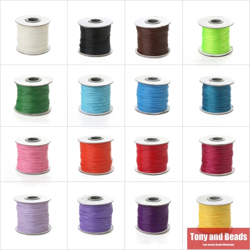 Waxed cotton cable 1 mm wire cable 100 meters long belt for roll Corda for necklace Creation of DIY jewellery