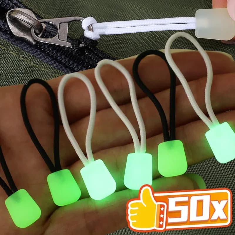 1/20PCS Luminoso Cerniera Tirare La Corda Glow In The Dark Testa Della Chiusura Lampo Anti-perso Zaino Vestiti Giubbotti Testa Cursore Kit di Riparazione Per Cucire