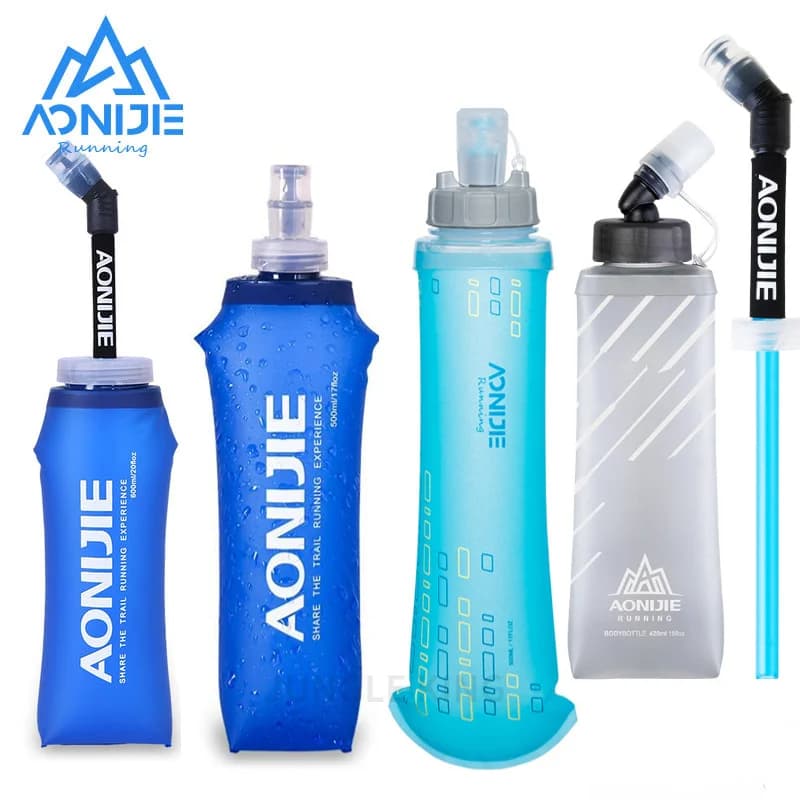 AONIJIE 250ml 500ml Soft Bottle Foldable Water Bottle TPU BPA-Free Foldable Water Bottle for Running Hydrating Waist Bag SD09 SD10