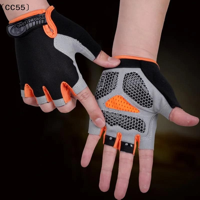 Half Finger Cycling Gloves Men Women Anti Slip Shock Breathable Summer Bicycle Fingerless Sports Gym Training Bike〔CC55〕
