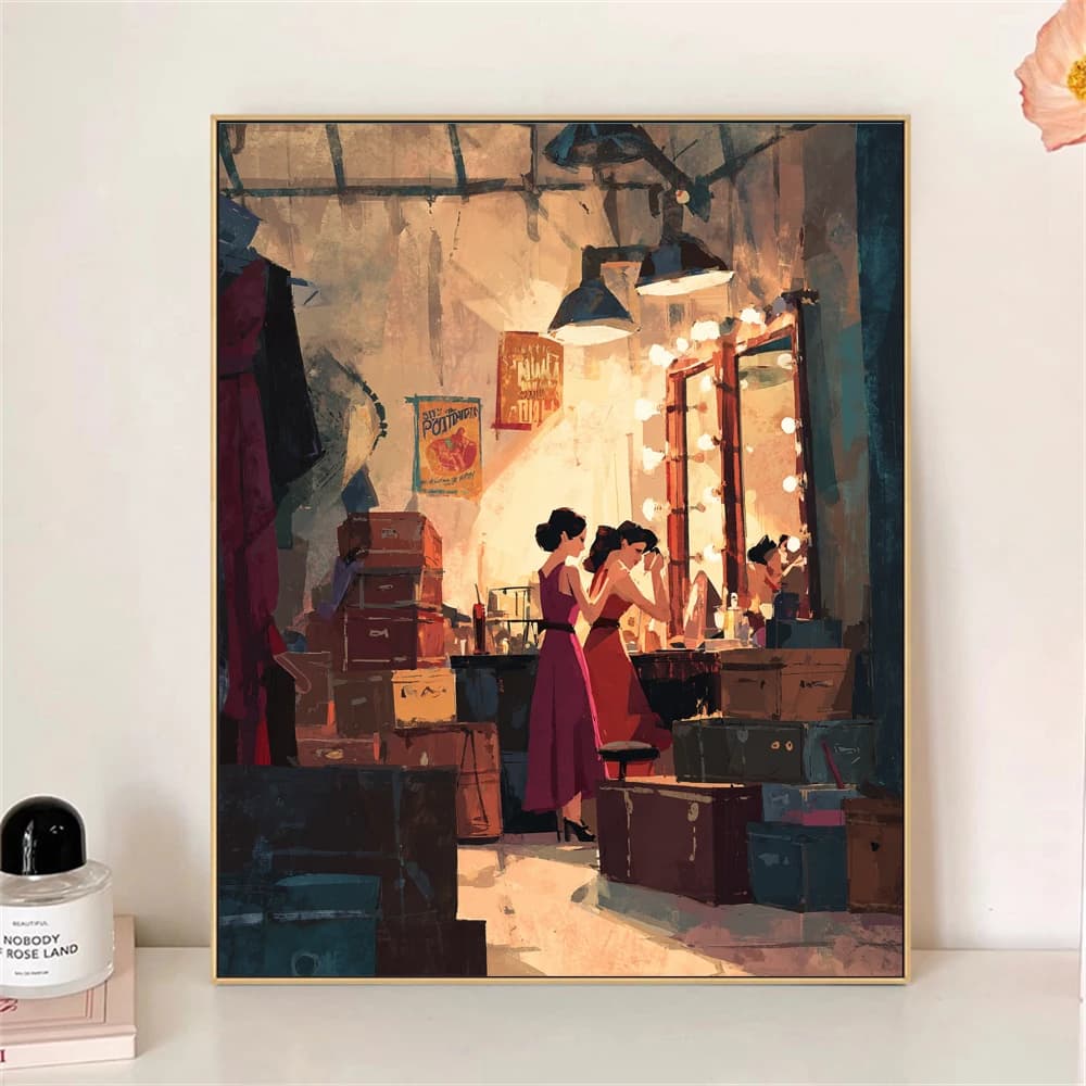 Paint by Numbers For Adult Kit Warm-lit Makeup Room Dropshipping acrylic Oil Painting Canvas by Number Home Decor