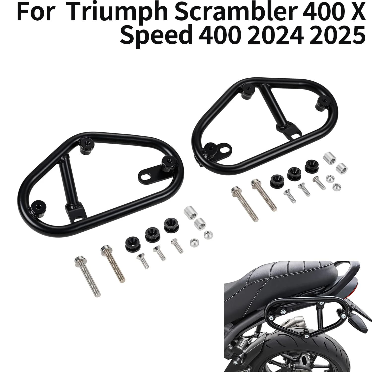 Motorcycles Side Luggage Carrier Mount For Scrambler 400 X Speed 400 2024 2025 Saddlebag Support Bracket Side Trunk Bag Holder