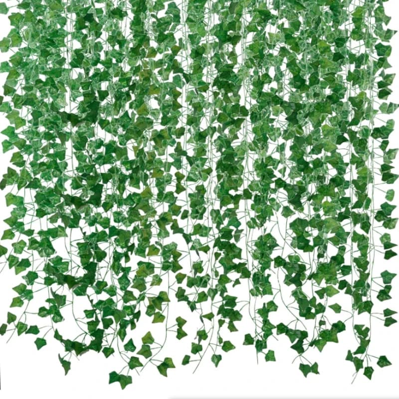 4/12/24M artificial edible green garland fake vine plant hanging for home room wall background jungle party theme wedding decoration