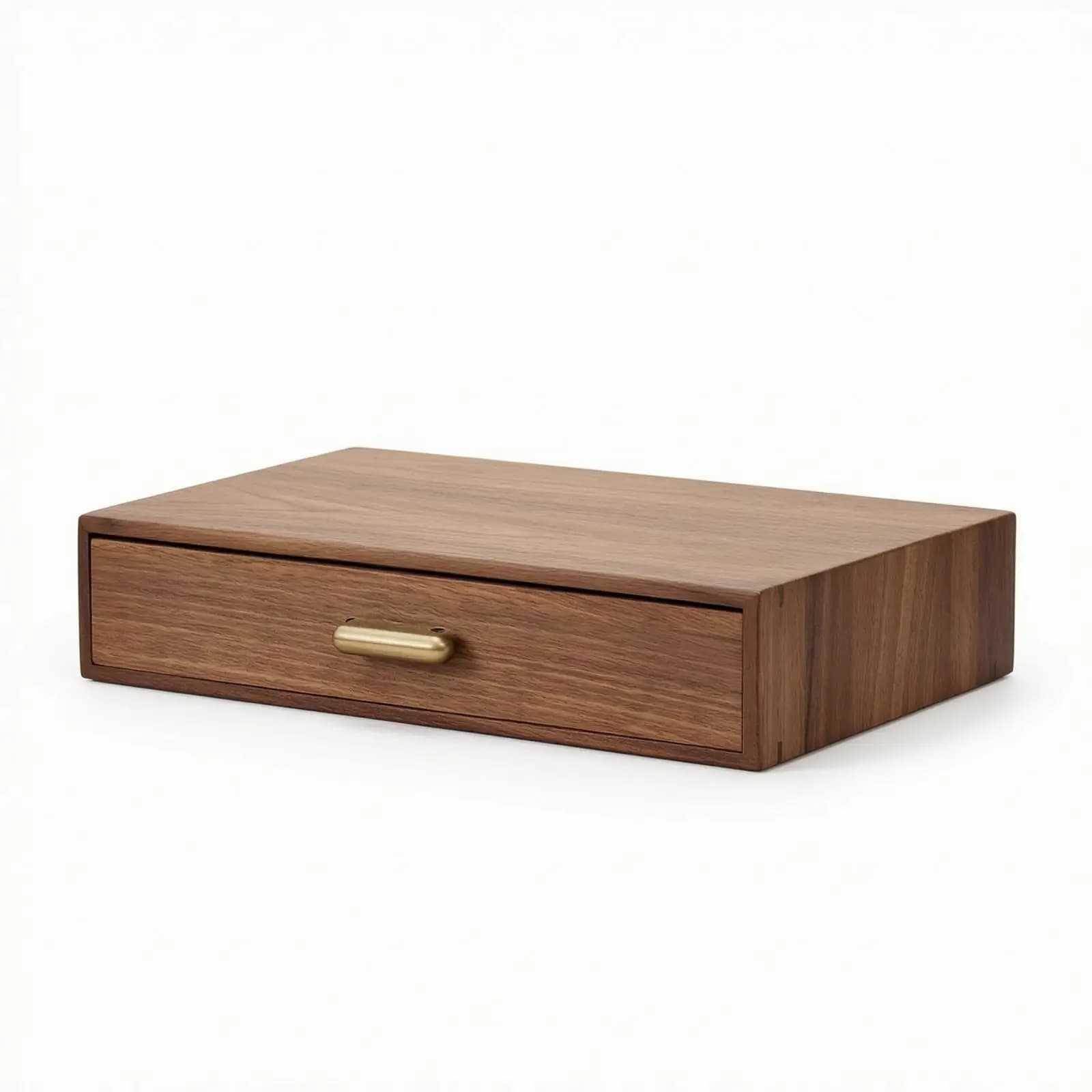 Wooden Desktop Storage Drawer Walnut Organizer Box Office Desk Organizer for Home Workspace