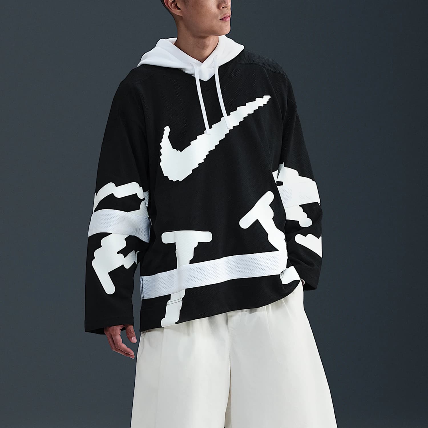 Men's Fashionable patchwork hoodie Nike Genuine Sportswear HV1138-010