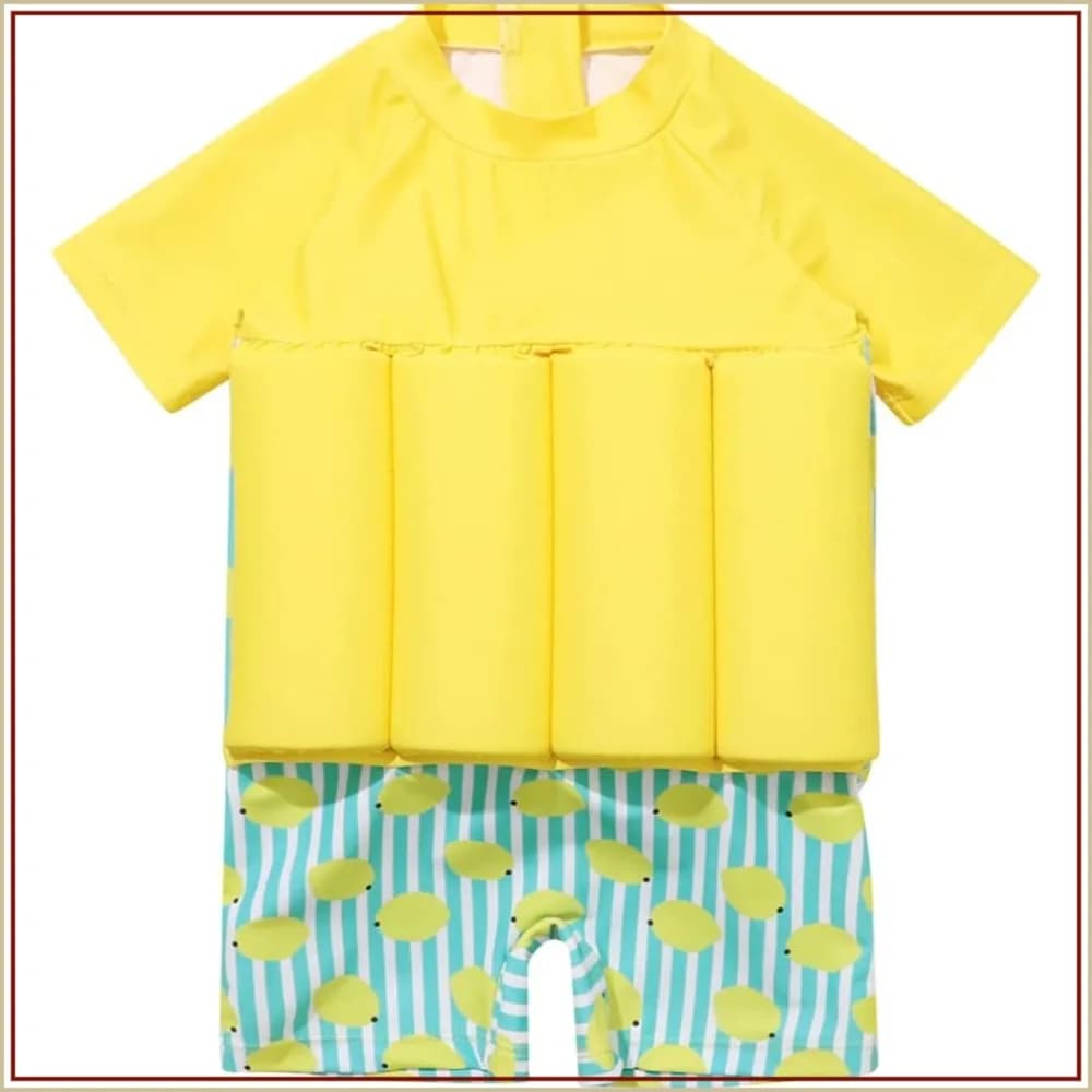 One-Piece Floatation Swimsuit with Adjustable Buoyancy, Short Sleeve Bathing Suit for Summer Swimwear