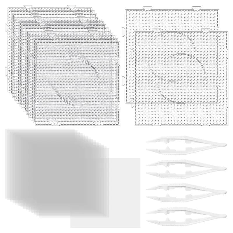AA81-34 Set di 34 Pezzi di Tavole per Perline Fusibili da 5 mm, Trasparenti, per Progetti con Perline Fusibili