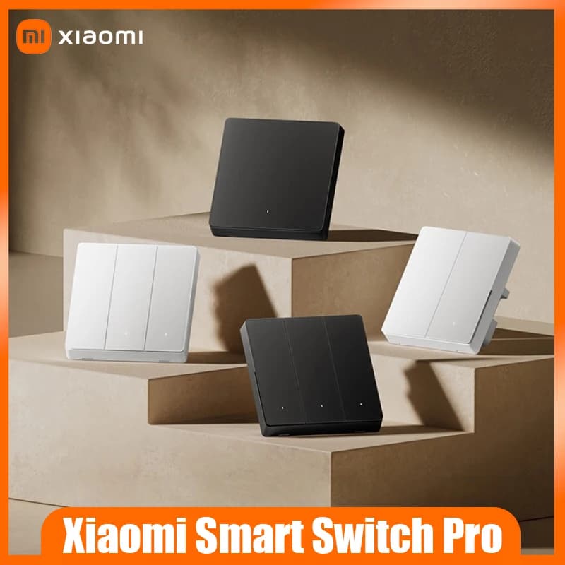 Xiaomi Smart Switch Pro Wireless Nessun cablaggio Zero Hot Wire Adaptive Pannello in vetro AG Mi Home APP Integrazione Controllo vocale
