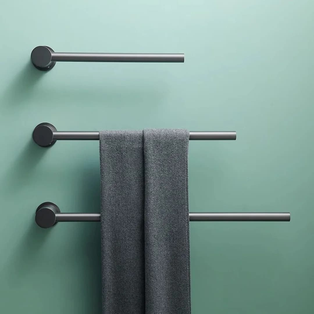 Porta asciugamani grigio Porta asciugamani da parete in ottone spazzolato oro Porta asciugamani da bagno nero Porta asciugamani in ottone Porta asciugamani breve