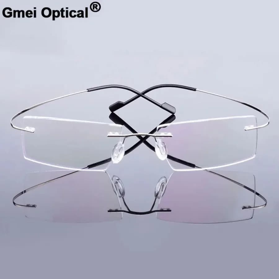 Gmei Optical Fashion Rimless Glasses Frame Memory Alloy Eyeglasses Prescription Ultralight Flexible Frames 9 Colors T8089