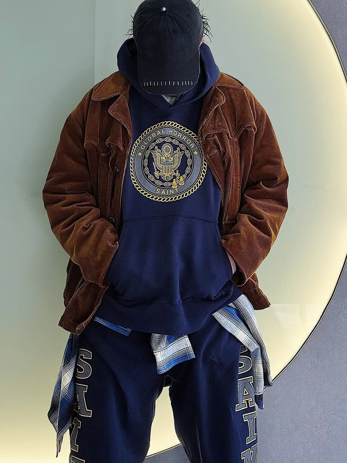 Saint Michael College Printed Cotton Hoodie Loose Fit Long Sve Youth Faion Home Wear Spring Autumn Winter ex Hoodie