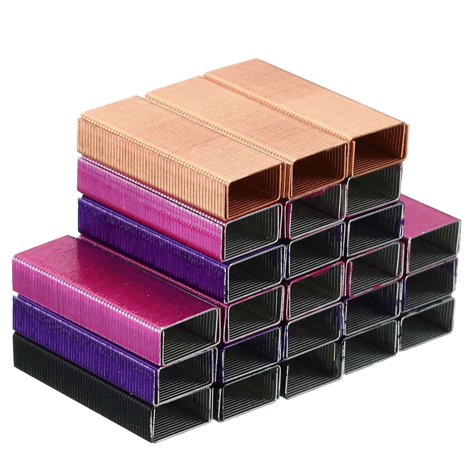 Confezione da 4000 graffette metalliche colorate creative per cucitrice # 10 mini graffette di cancelleria per ufficio lunghe da 3/16 pollici n. 10 forniture per rilegatura