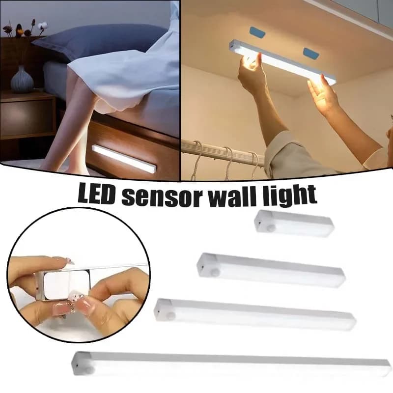 LED Night Light Wireless Motion Sensor Wall Light USB Rechargeable Suitable For Corridors Kitchen Cabinets Wardrobes And Homes