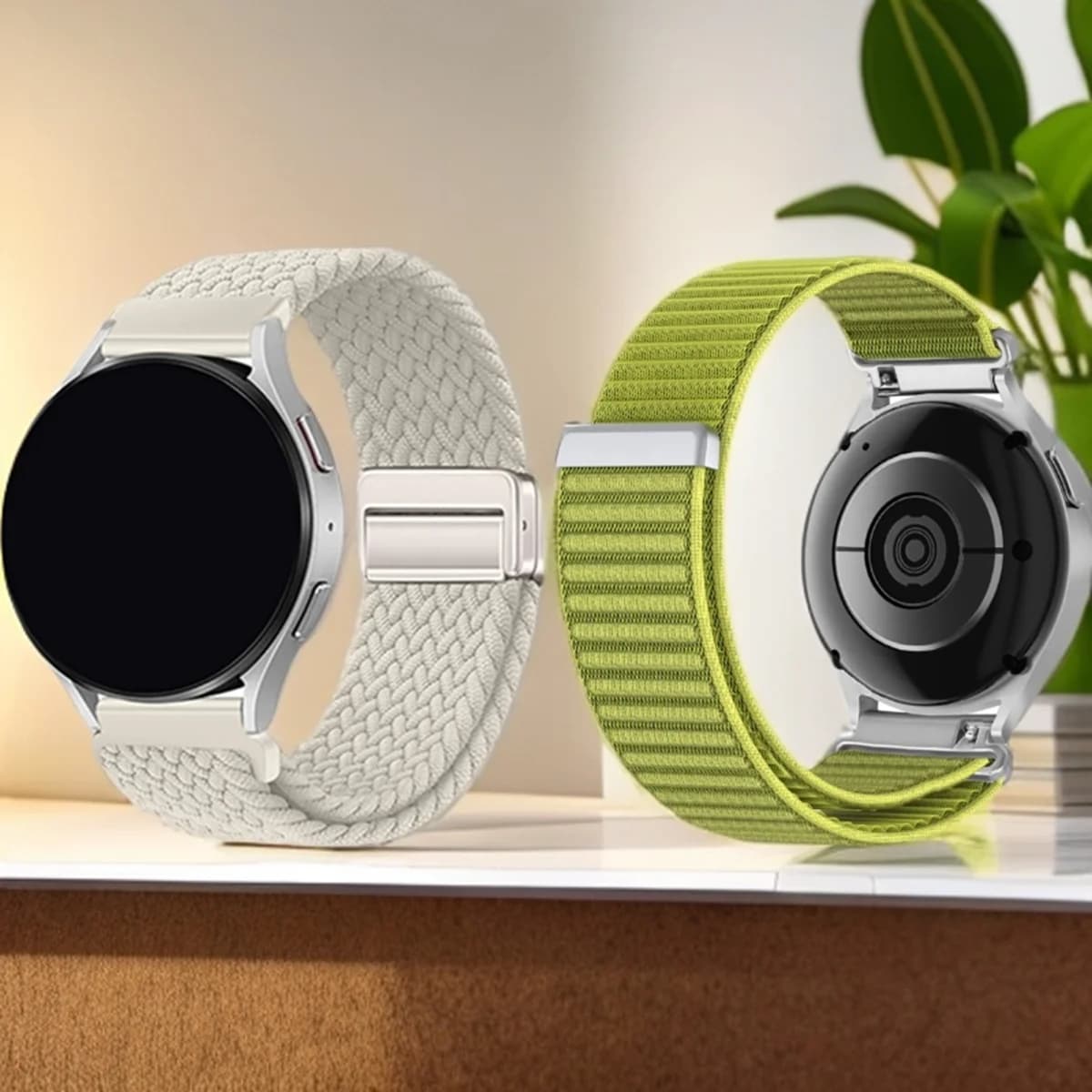 Cinturino magnetico 2 pezzi + cinturino in velcro per Samsung Watch 7 6 5 4/Huawei Watch/Garmin Watch cinturino sportivo in nylon intrecciato 18/20/22mm