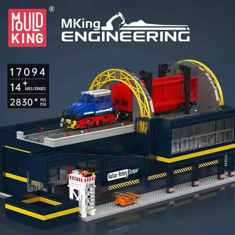 Mould King 17094 Modellino di vagone ribaltabile ferroviario, blocchi da costruzione, mattoncini MOC, kit di ingegneria, giocattoli per bambini, regalo di Natale