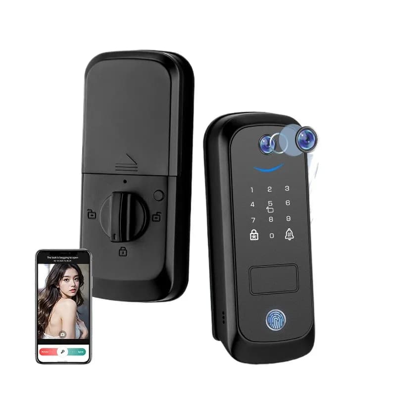 serratura visiva della porta della stanza con password per impronte digitali dell'occhio di gatto, serratura intelligente con carta magnetica wifi graffiti
