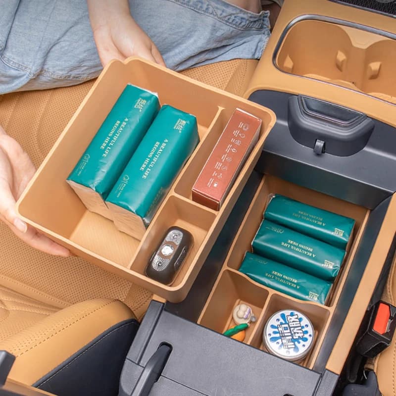 Car Armrest Box Storage Box For GEELY GALAXY STARSHIP 7 EM-i Central Control Double Layer Storage Box Auto Supplies Accessories