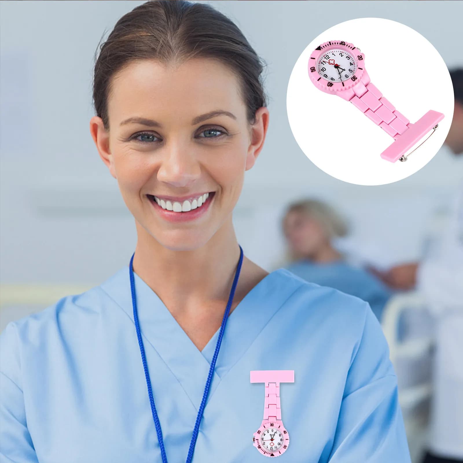 Women Nurse Watch Clip-on Fob Design Nursing Pocket Watch with Big Dial Clear Time Reading Battery Operated for Nurses Doctors