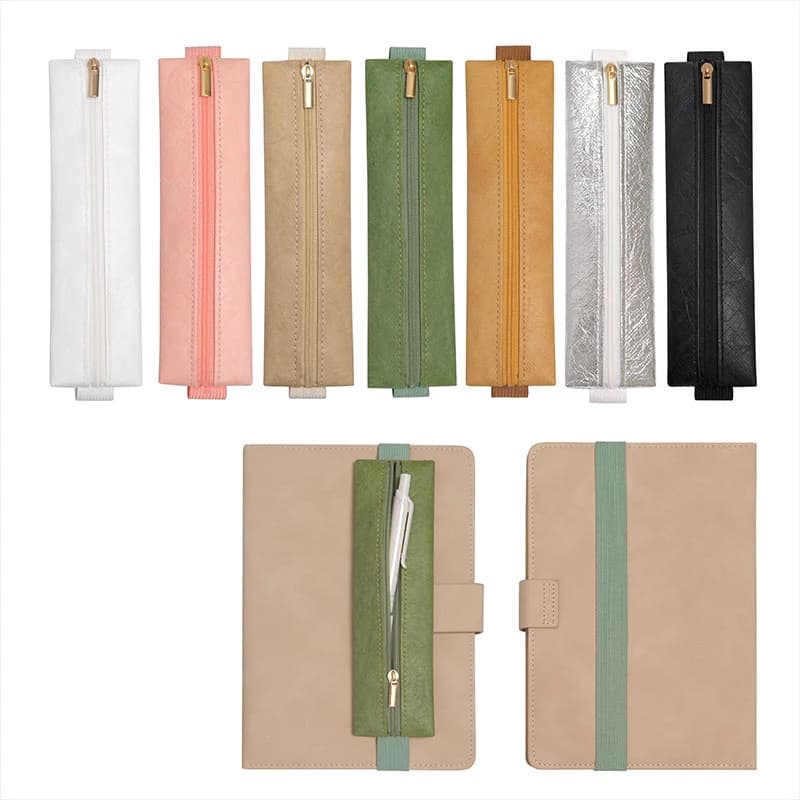 Portapenne con fascia elastica regolabile da 1 pezzo, materiali in carta DuPont Astuccio per penna in pelle Portapenne impermeabile per diario