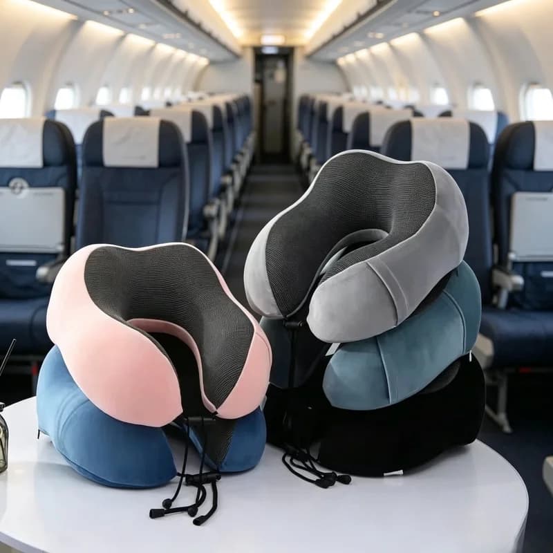 1pc Cartoon Memory Foam Slow Rebound U-Shaped Travel Pillow, Neck Support Headrest for Airplane Nap Travel