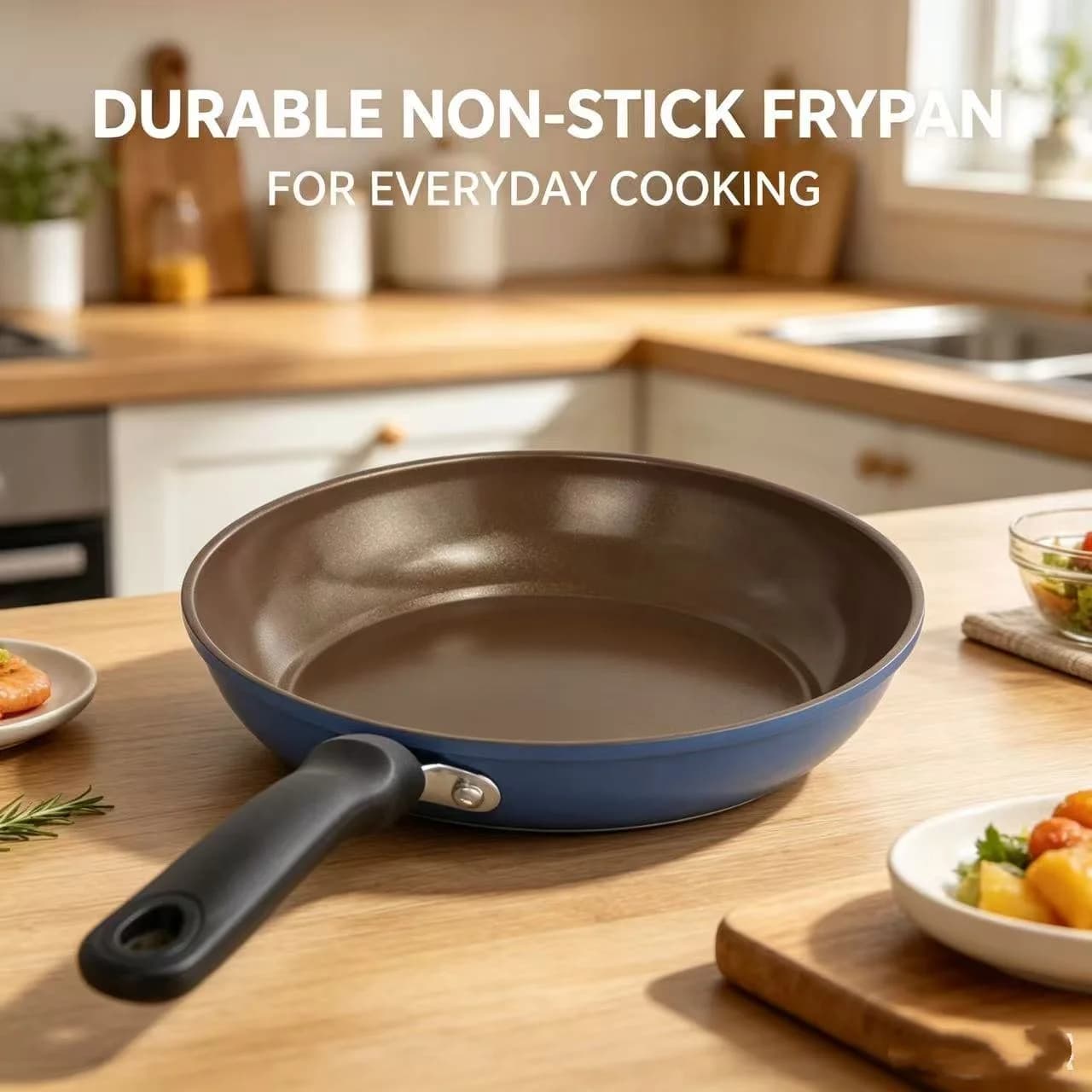 Padella Antiaderente da 24 cm (9,45 Pollici), per Bistecche, Uova e Pancake, Compatibile con Piani a Induzione e Gas