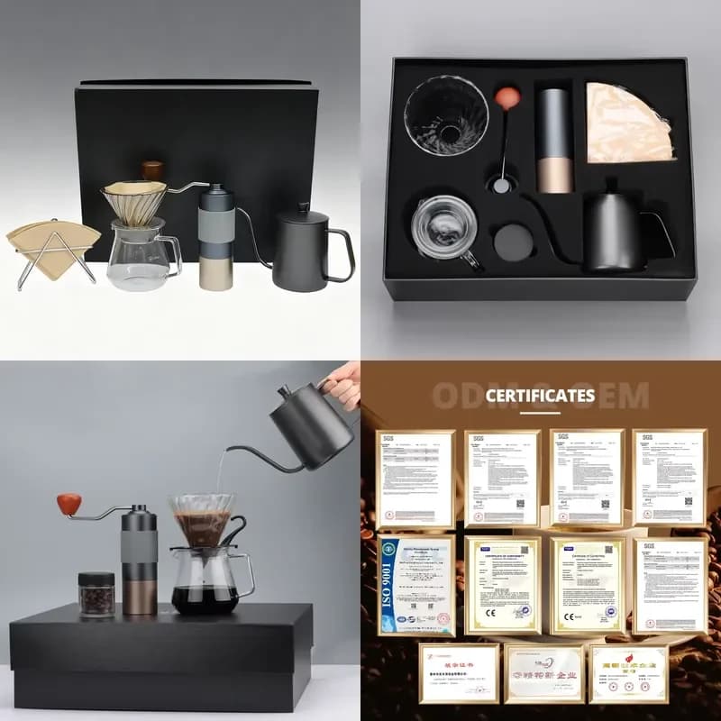 Kingze OEM Customized Manual Coffee Maker Outdoor Camping Pour Over Coffee Kit Set for Coffee Enthusiasts