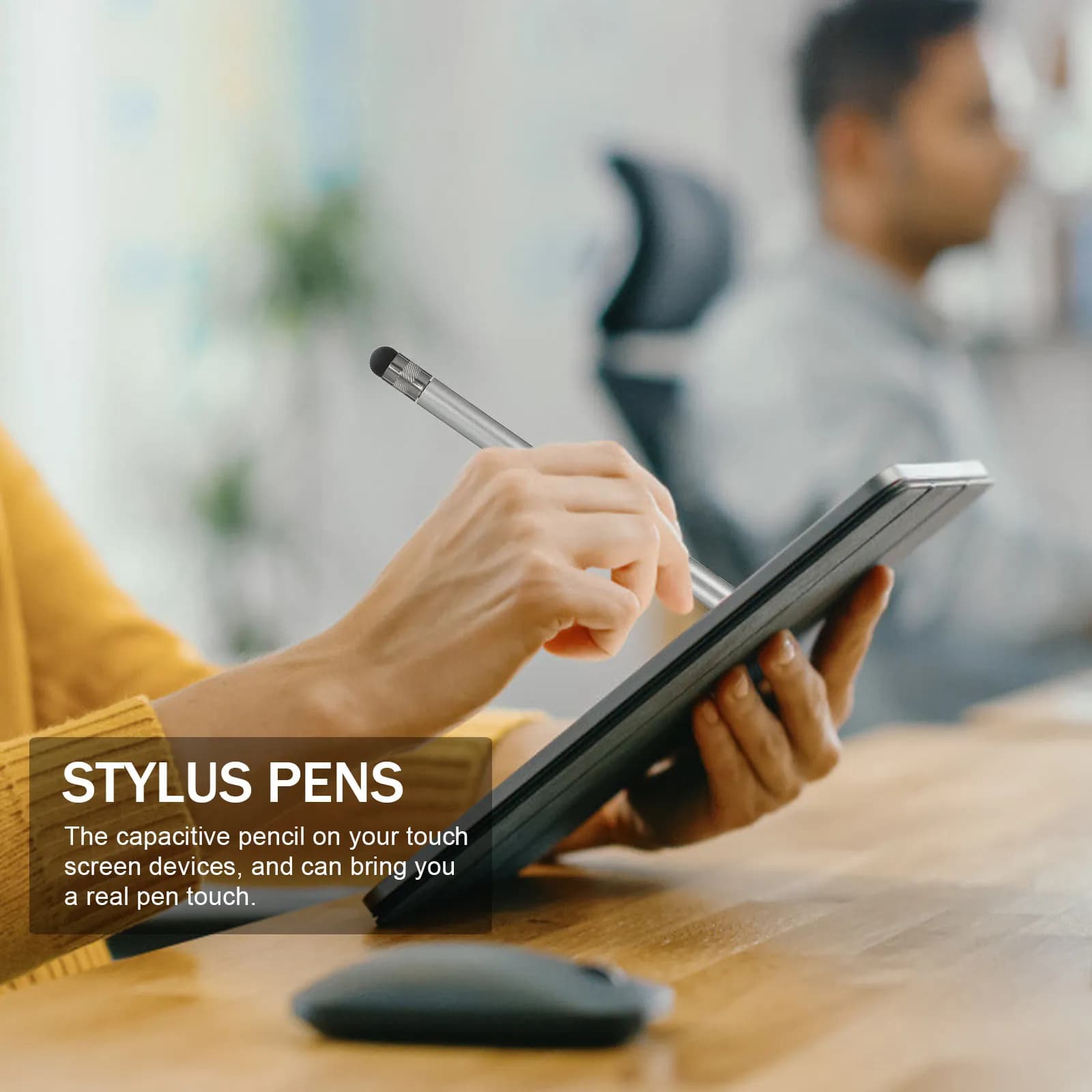 Penna Stilo Universale con Doppia Punta per Schermi Touch, Scrittura e Disegno Precisi e Fluidi su Tablet e Telefoni Cellulari, in Alluminio